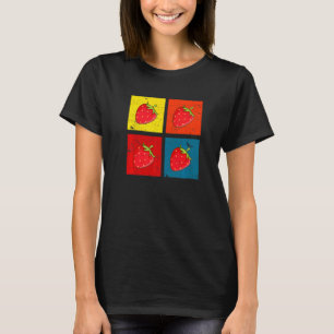 Erdbeere Frucht Retro Vegane Ernährung Vintag Stra T-Shirt