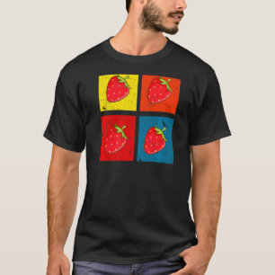 Erdbeere Frucht Retro Vegane Ernährung Vintag Stra T-Shirt