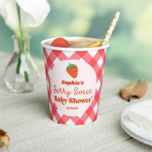 Erdbeere Früchte Eine Berry Sweet Baby Dusche Pappbecher