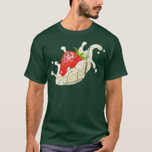 Erdbeere Früchte Splash Milch Vegetarier Japanisch T-Shirt