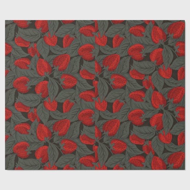 Erdbeere Geschenkpapier (Saum)