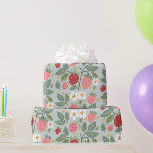 Erdbeere Geschenkpapier (Partygeschenke)