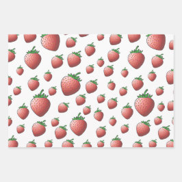 Erdbeere Geschenkpapier Set