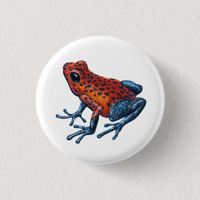 Erdbeere Giftdarmfrosch Button (Vorderseite)