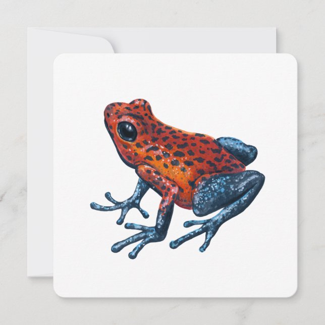 Erdbeere Giftdarmfrosch Feiertagskarte (Vorderseite)