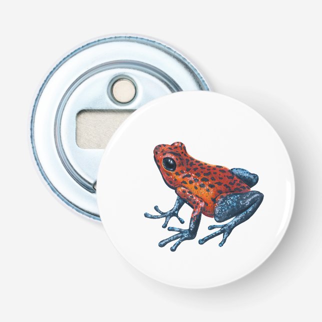 Erdbeere Giftdarmfrosch Flaschenöffner (Vorderseite)