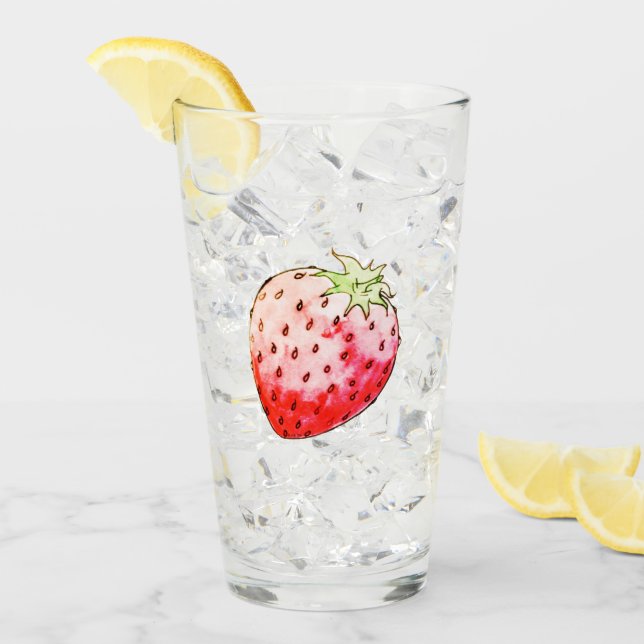 Erdbeere Glas (Vorderseite Ice)