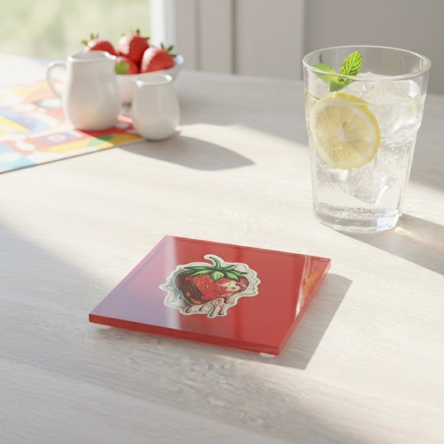 Erdbeere Glasuntersetzer (Von Creator hochgeladen)