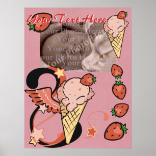 Erdbeere Ice Cream Poster