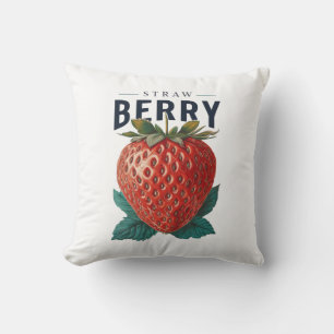Erdbeere Illustration im Vintage-Stil Kissen