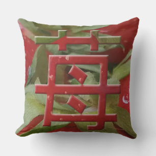Erdbeere in japanischem Zeichen Ichigo Kanji Kissen