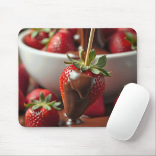 Erdbeere in Schokolade getaucht Mousepad