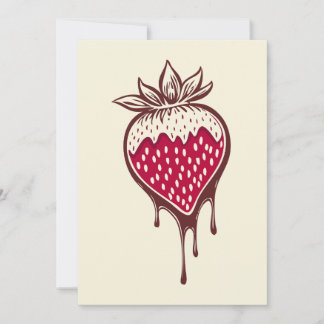 Erdbeere in Schokoladeneinladung getaucht Einladung