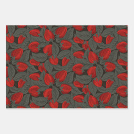 Erdbeere in verschiedenen Größen Geschenkpapier Set