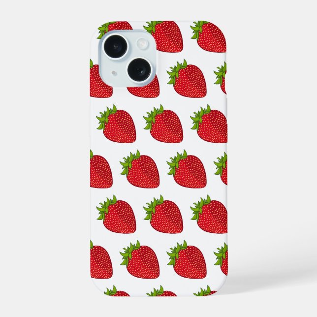 Erdbeere iPhone 15 Hülle (Rückseite)