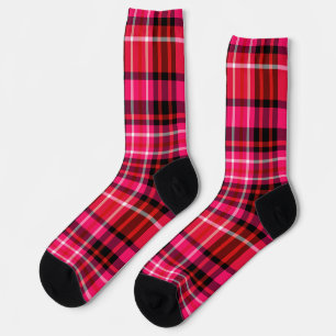 Erdbeere Kariert Rot Rosa und Weiß Socken