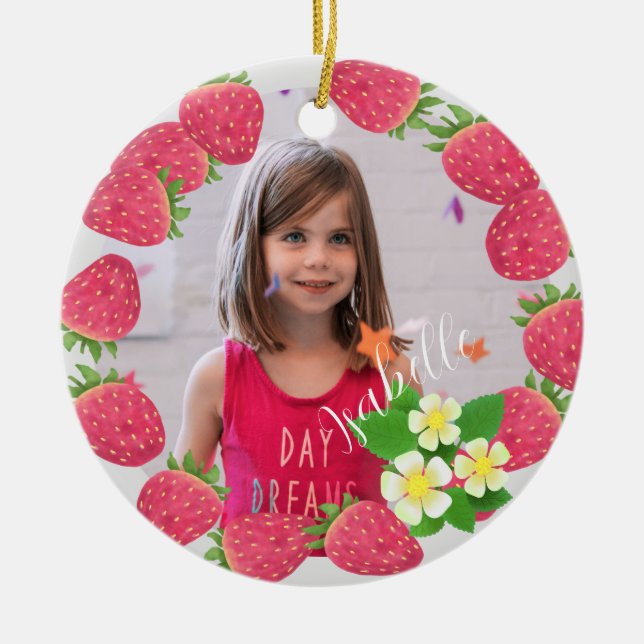 Erdbeere Keramik Ornament (Vorne)