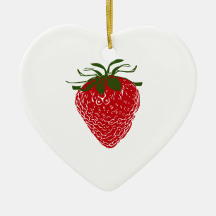 Erdbeere: Keramik Ornament