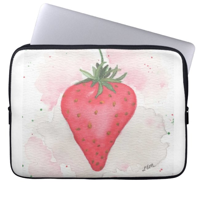 Erdbeere Laptopschutzhülle (Vorderseite)