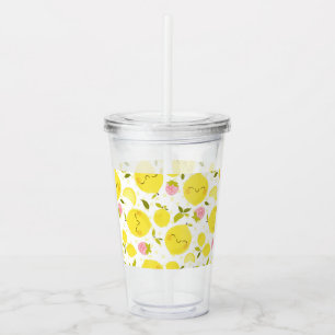 Erdbeere Lemon White Acryltrinkbecher