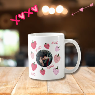 Erdbeere Liebe Herz XOXO und 2 benutzerdefinierte Kaffeetasse