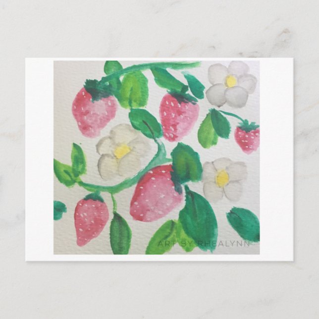 Erdbeere-Liebe Postkarte (Vorderseite)