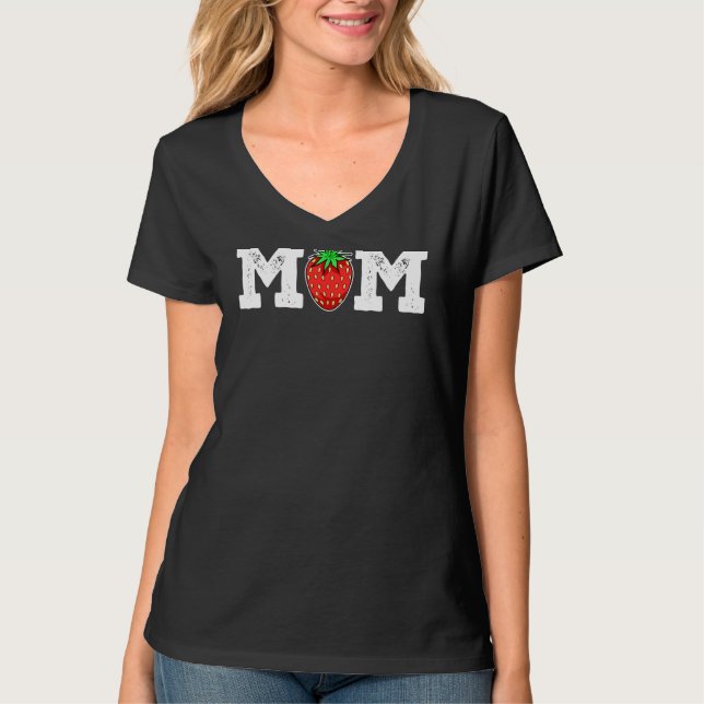 Erdbeere Mama Frucht Fruchtiger Muttertag Berr T-Shirt (Vorderseite)