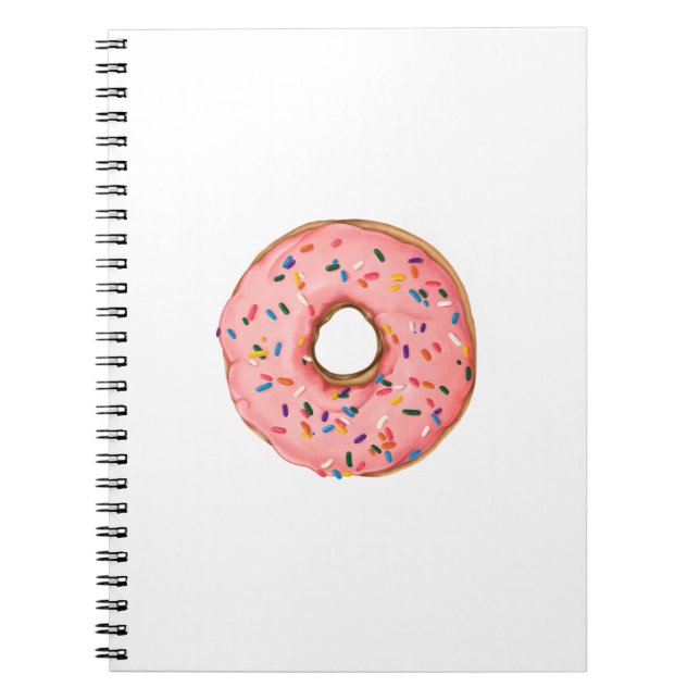 Erdbeere Mattierte Doughnut mit Sprinklen Notizblock (Vorderseite)