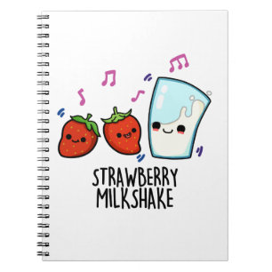 Erdbeere Milch Shake Funny Food Puff Notizblock