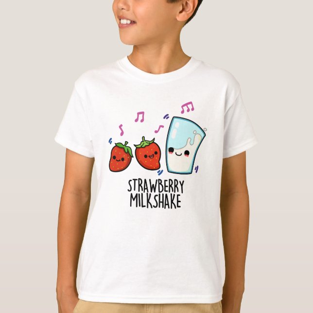 Erdbeere Milch Shake Funny Food Puff T-Shirt (Vorderseite)