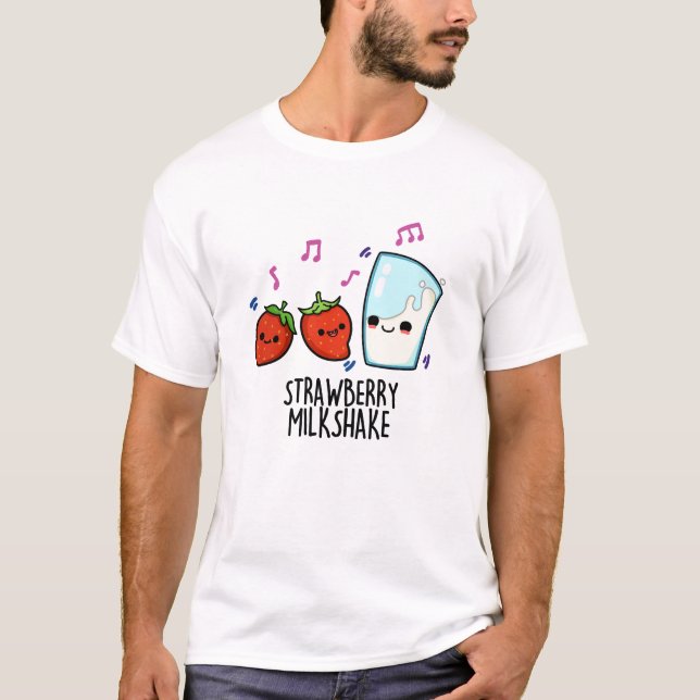 Erdbeere Milch Shake Funny Food Puff T-Shirt (Vorderseite)