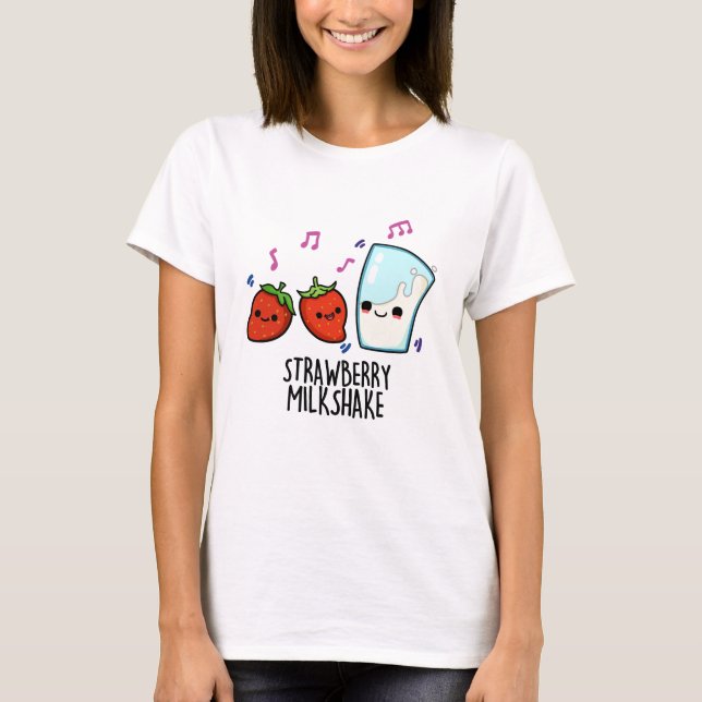 Erdbeere Milch Shake Funny Food Puff T-Shirt (Vorderseite)