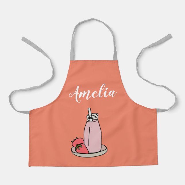 Erdbeere Milkshake Retrosa Schürze (Vorderseite)