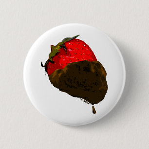 Erdbeere mit Schokolade überzogen Button