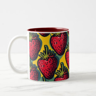 Erdbeere Muster Fruitarian Berry Strawberries F Zweifarbige Tasse