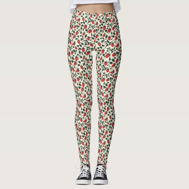 Erdbeere-Muster Leggings (Vorderseite)