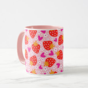 Erdbeere Nahtloses Muster Tasse