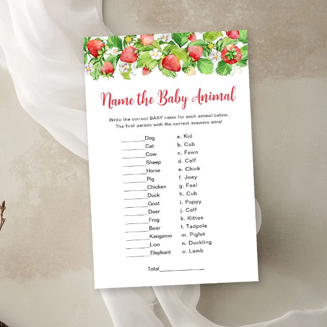 Erdbeere Name das Baby-Tier Spiel (Von Creator hochgeladen)