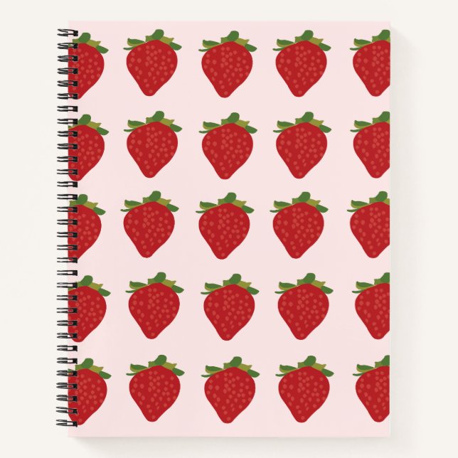 Erdbeere Niedliche Rezeptur Erdbeeren Notizbuch (Vorderseite)