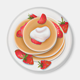 Erdbeere Pancakes mit Sirup Food Magnet