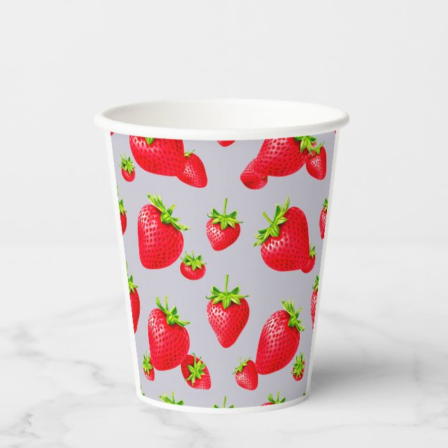 Erdbeere Pappbecher (Vorderseite)