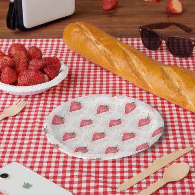 Erdbeere Pappteller (Picknick)