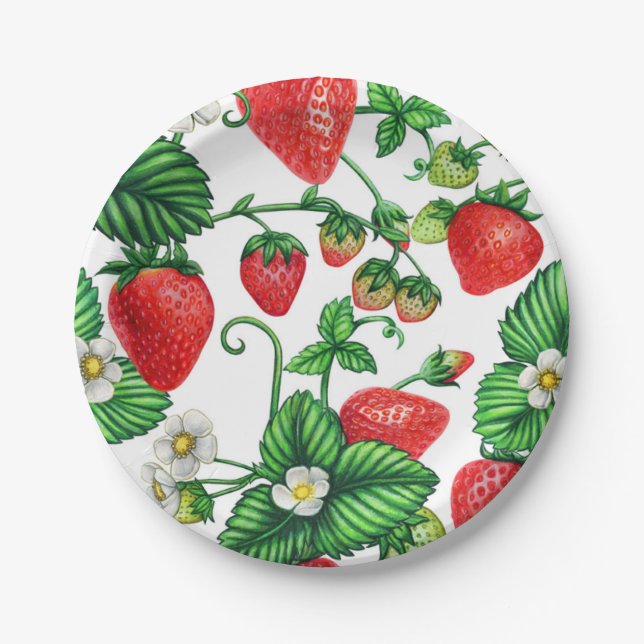 Erdbeere Pappteller (Vorderseite)