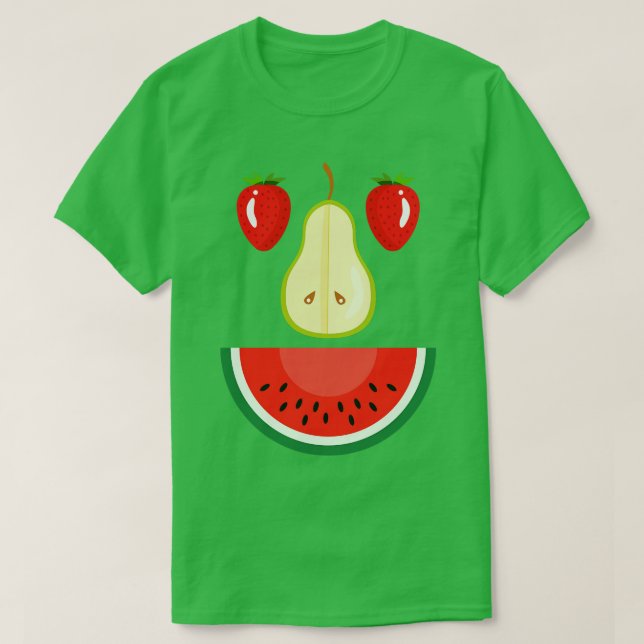 Erdbeere Pear Water Melon Face Frucht T-Shirt (Design vorne)