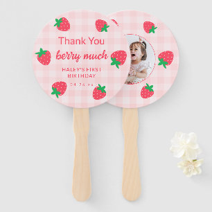 Erdbeere Pink Beere Erstes Baby Geburtstagsfoto Fächer