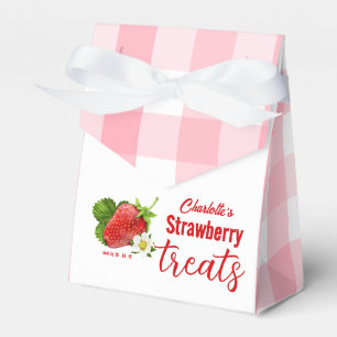 Erdbeere Pink Gingham Geschenkschachtel