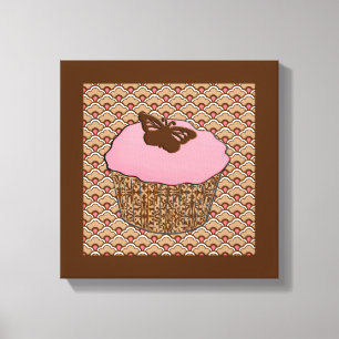 Erdbeere Pink Mattiert Cupcake Leinwanddruck