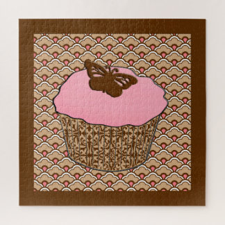 Erdbeere Pink Mattiert Cupcake Puzzle