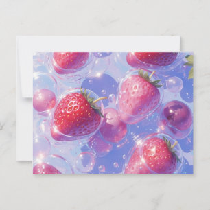 Erdbeere Postkarte