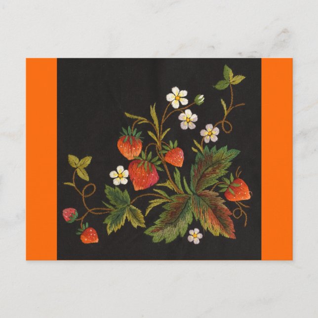 Erdbeere Postkarte (Vorderseite)